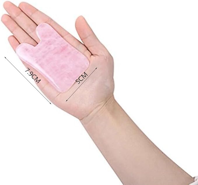 Feng Shui Pink Rose Quartz Gua Sha Board-Therapeutic Relief and Skin Renewal -Premium All Natural Handmade Healing Stone W3462-VivaGrace Women