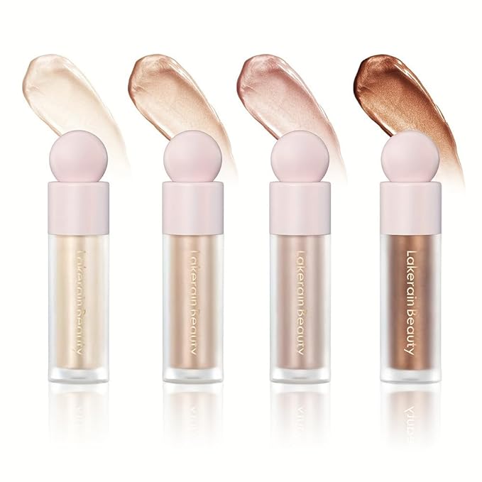 GECOMO Liquid Contour Beauty Wand Face Highlighter Bronzer Makeup Stick, Dewy Finish, Moisturizing Silky Smooth Texture 0.25 Oz/ 7.5ml - 03 ROSE GOLD-VivaGrace Women