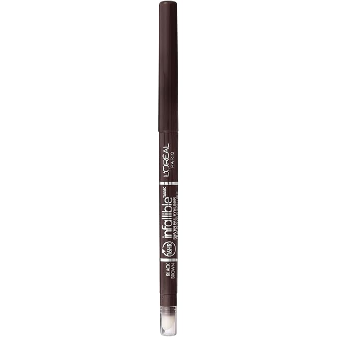 L'Oreal Paris Makeup Infallible Never Fail Original Mechanical Pencil Eyeliner with Built in Sharpener, Black Brown, 1 Count