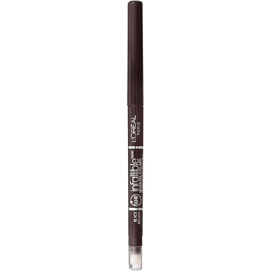L'Oreal Paris Makeup Infallible Never Fail Original Mechanical Pencil Eyeliner with Built in Sharpener, Black Brown, 1 Count