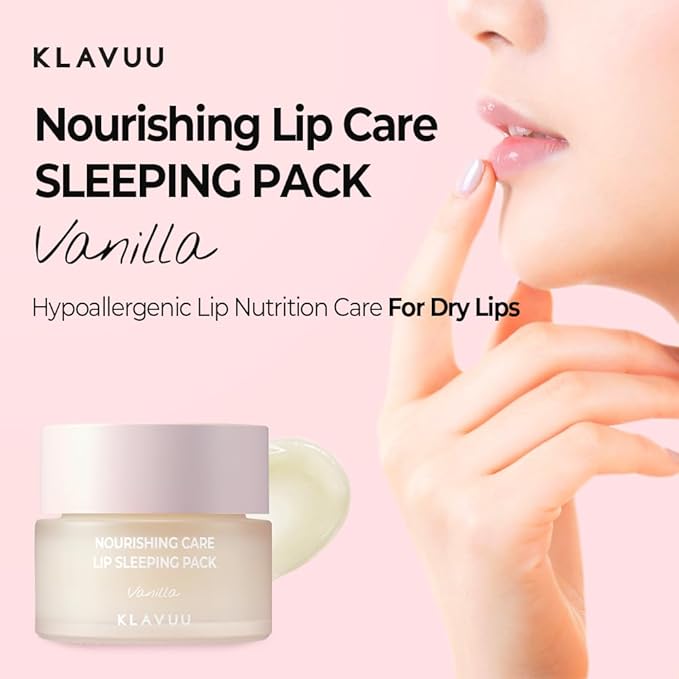 Klavuu Nourishing Care Lip Sleeping Pack (Vanila & Vanila) - Overnight Exfoliating & Nourishing Lip Mask for Dry Lips - Natural Moisturizing Lip Oil - Lip Treatment Balm to Repair & Protect Lips-VivaGrace Women
