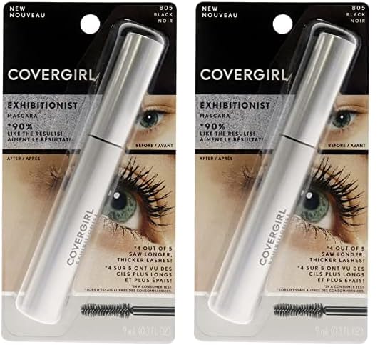 COVERGIRL - Exhibitionist Mascara, Volumizing, Easy Glide, No Smudge, 100% Cruelty-Free (Pack of 2)