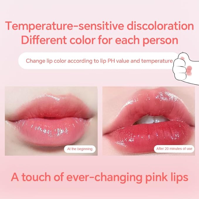 2PCS Thermochromic Lip Balm,Cat Paw Shaped Color Changing Lip Balm, Mini Cute Moisturizing Lip Balm, Long Lasting Lip Balm for Dry Lips Temperature Change Fruit Jelly Lipstick for Female Student-VivaGrace Women