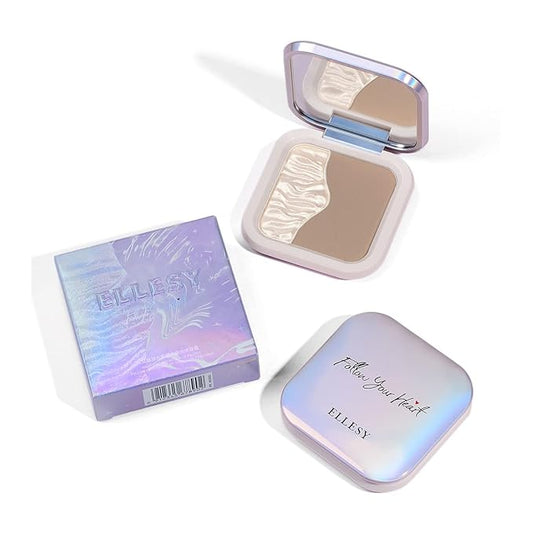 ELLESY Highlighter Makeup Palette Face Sculpting Highlighter Contouring Palette Lightweight Makeup Kit Silky Texture Contour Powder Palette with brush-C01-VivaGrace Women