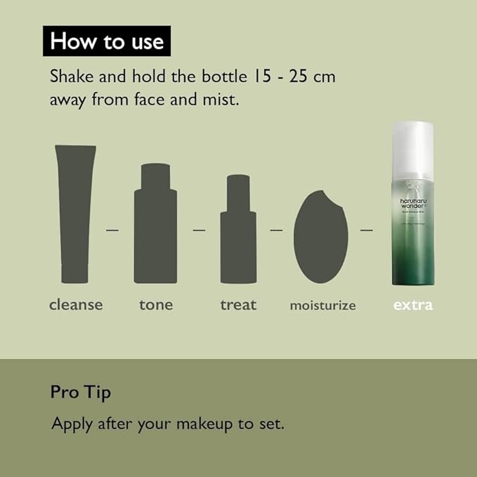 haruharu Wonder Black Bamboo Mist, 2.7 fl.oz. Hydrating and Firming Skin, Black Rice, Panax Ginseng for Clean and Smooth Skin Surface, Korean Skincare, Vegan, Cruelty Free-VivaGrace Women