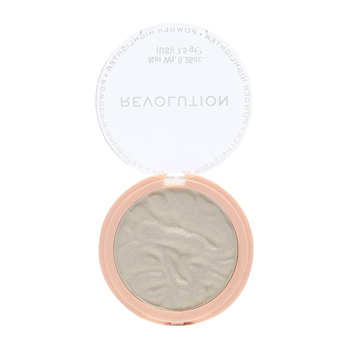 Revolution Beauty, Reloaded Pressed Powder Highlighter, Intensely Pigmented for a High Impact Dewy Finish, Golden Lights, 0.22 Oz.-VivaGrace Women