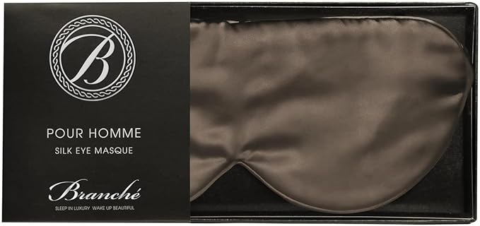Branche Beauty Silk Eye Mask Pour Homme - Stylish 100% 6A Silk 22 Momme Sleep Mask, Eye Cover, Shade Blindfold Sleeping Mask for Luxury Sleep for Men Gifts for Him (Driftwood)-VivaGrace Women