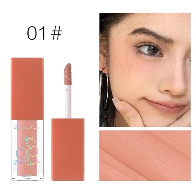 Liquid Blush 4Pcs Set Makeup for Cheeks Matte Finish Soft Cream, Flushed Cheeks, Vegan & Cruelty-free,Long-Wearing, Smudge Proof, Natural-Looking-VivaGrace Women