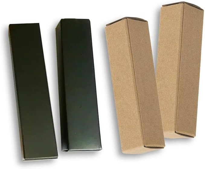 ANZKA 50 Pcs Lip Balm Boxes Packaging, 6.8x1.8x1.8cm Wrapping Box for 0.15Oz Lipbalm Containers Tubes, 5.5ml DIY Lipsticks Black Package Boxes-VivaGrace Women