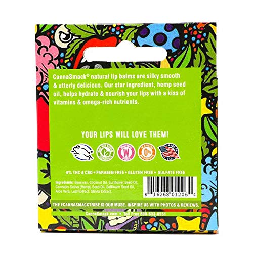 CannaSmack Natural Hemp Lip Balm - Sooth, Protect, & Moisturize Your Lips. 5 Flavors - Mango, Tropical, Peach, Berry, & Cherry - Beeswax, Hemp Seed Oil, Coconut Oil, & Vitamin E - Cruelty Free-VivaGrace Women