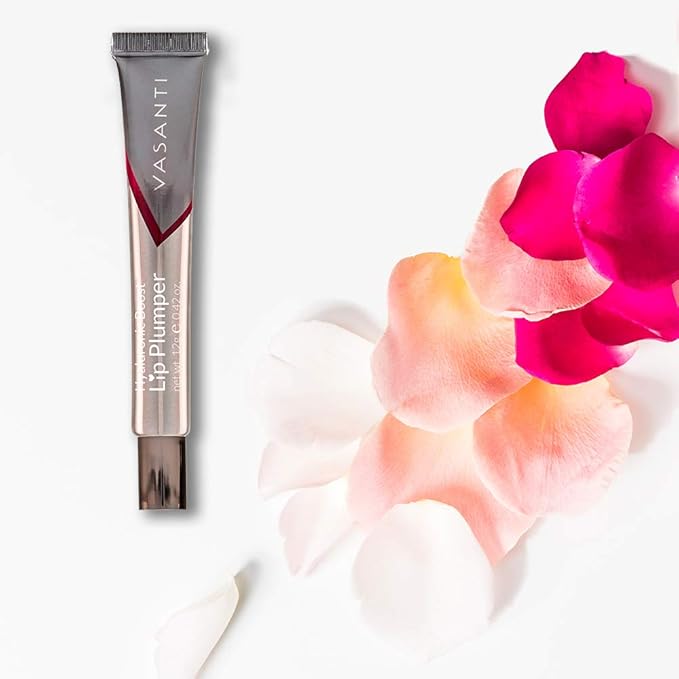 VASANTI Lip Plumper Hyaluronic Boost - Glossy Paraben-Free, Hydrates Softens and Volumizes Lips Natural Lip Enhancer (KISS ME QUICK - Clear)-VivaGrace Women