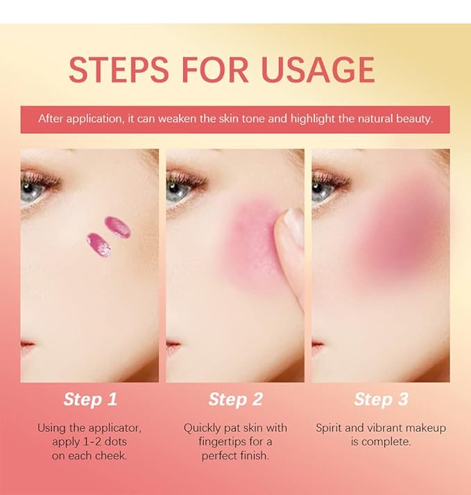 MEICOLY Pink Matte Dewy Liquid Blush,Super Natural Cream Blush Stick for Cheeks,Silky Smooth Soft Pinch Long-Lasting Waterproof and Sweat proof Blush Makeup,Cruelty-Free,02,Happy,Rose-VivaGrace Women