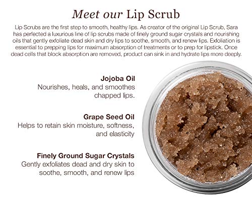 Sara Happ The Lip Scrub: Sparkling Peach Sugar Scrub for Dry Lips - Gently Exfoliate, Polish, and Revitalize Lips with Vitamin E and Jojoba & Grape Oils, Vegan, 0.5 oz.-VivaGrace Women