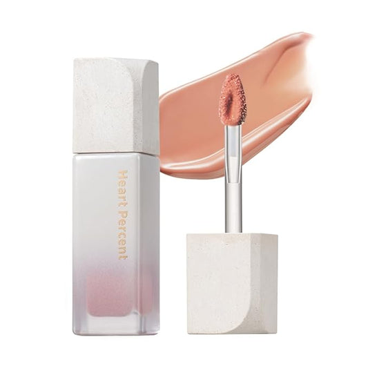 Heart Percent Dote On Mood Pure Glow Tint, Watery & Lightweight Moisturizing Lip Stain Long Lasting Liquid Lipstick 6.8g, #12. Caramel Beige-VivaGrace Women