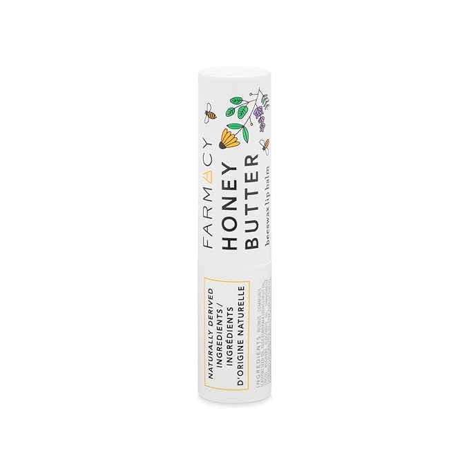 Farmacy Beeswax Lip Balm - Honey Butter Moisturizing Lip Care + Chapped Lip Treatment - Enriched with Cupuaçu + Cocoa Butters, Proprietary Honey Blend and Vitamin E to Nourish, Soften + Heal (3.4g)-VivaGrace Women