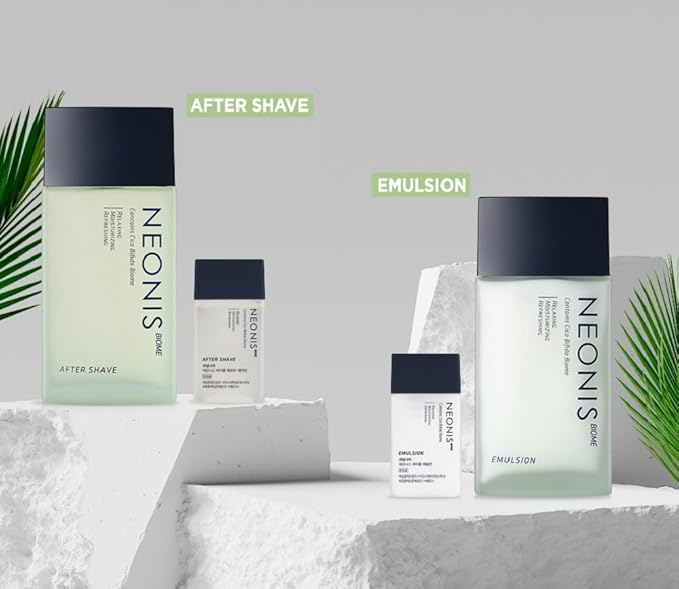 WELCOS Kwailnara NEONIS Aftershave 5.07 Fl oz & Emulsion 5.07 Fl oz with Convenient 1 Fl oz Travel Sizes Each | Gift Set | Korean Men's Skincare-VivaGrace Women
