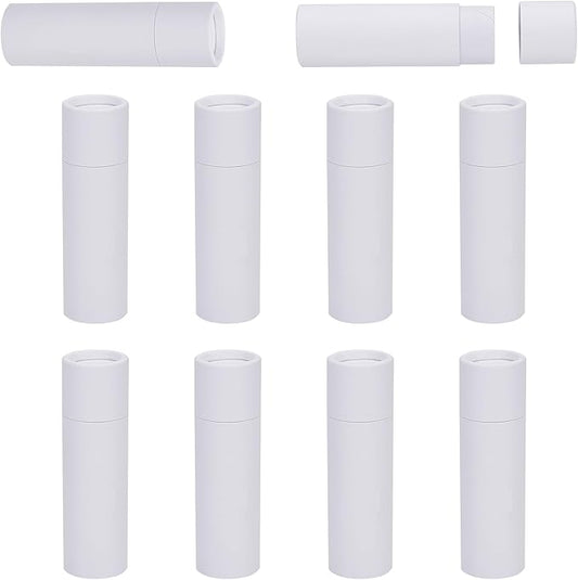 NICENEEDED 10 Pcs Paperboard Lip Balm Tubes, 0.6 Oz Kraft Paper Lipstick Tube, Cardboard Empty Deodorant Container Solid Perfume Tube Cosmetic Box for DIY Chapstick Deodorant Crayon-VivaGrace Women