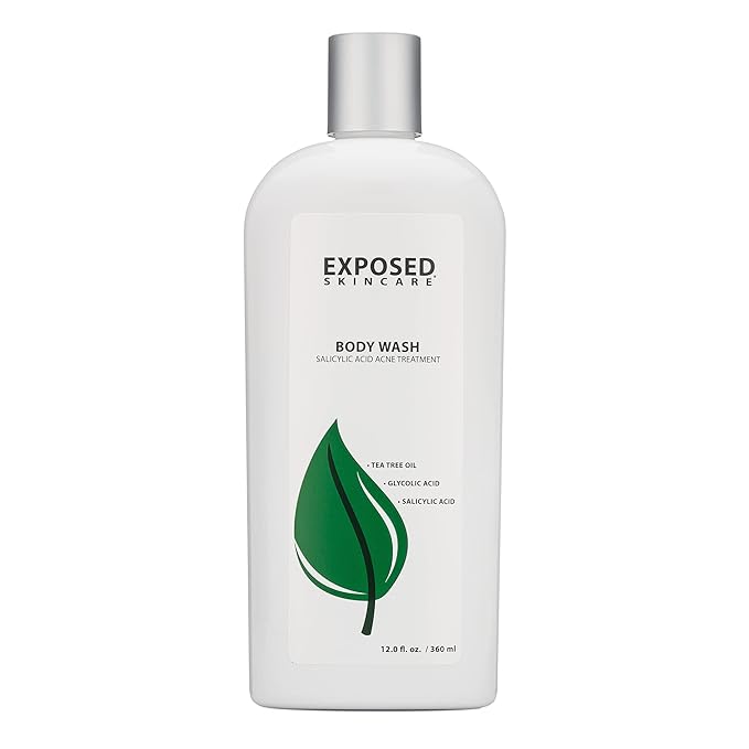 Exposed Skin Care Body Wash - Back and Body Acne Wash with Salicylic Acid and Tea Tree Oil – Exfoliating Bacne Treatment for Clearer, Healthier Skin – Body Cleanser for All Skin Types (12 fl oz)-VivaGrace Women
