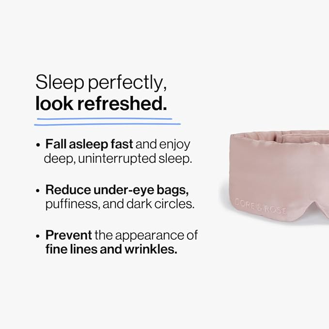 Dore & Rose Deep Sleep Mask Light Blocking, 23 Momme Mulberry Silk Eye Mask, Ultra Soft, Adjustable - Travel Sleeping Mask for Men & Women - Lotus-VivaGrace Women