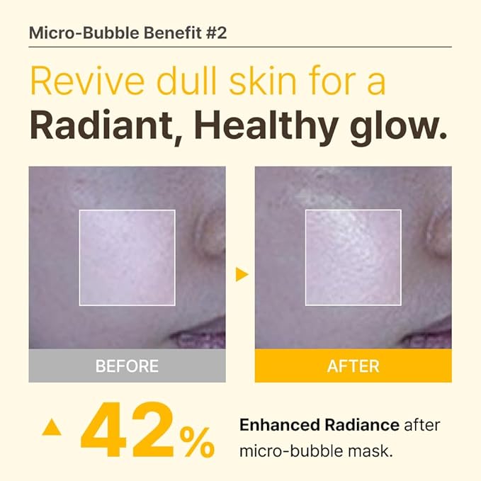 MENOKIN 30 Seconds Quick Bubble Mask [BRIGHT] - [Vitamin C] [Glutathione & Niacinamide] in Micro-bubbles for Dark Spots, Uneven Skin Tone, Korean Skin Care Essential, 70 Uses, 3.21 fl.oz-VivaGrace Women