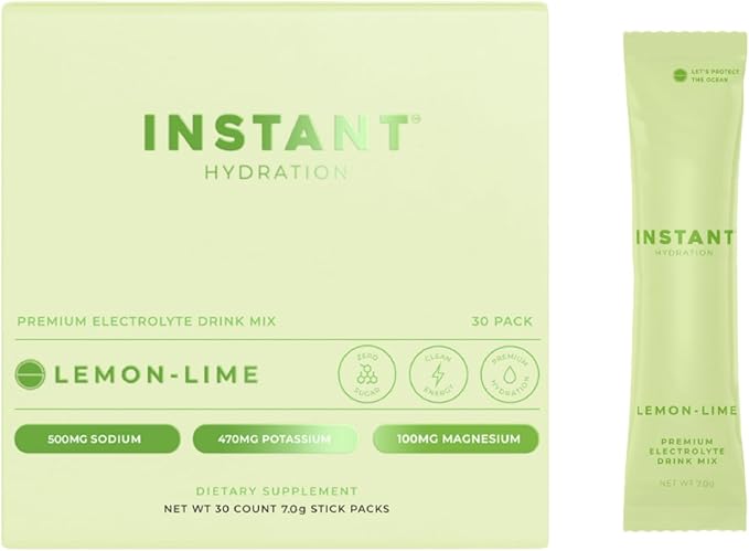 Instant Hydration Electrolytes Powder Packets - Lemon Lime Drink Mix - Zero Sugar - Keto, Vegan, Gluten-Free, Non-GMO - Boost Recovery, Brain Health, Muscle & Tissue Support- 30 Sticks-VivaGrace Women