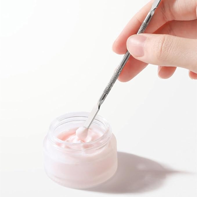 Metal Mixing Palette Makeup Spatula, Foundation Mixing Palette Hand, Make Up Tools Mini Mixing Tray with Finger Ring, Small Makeup Mixing Palette, Pack of 2-VivaGrace Women