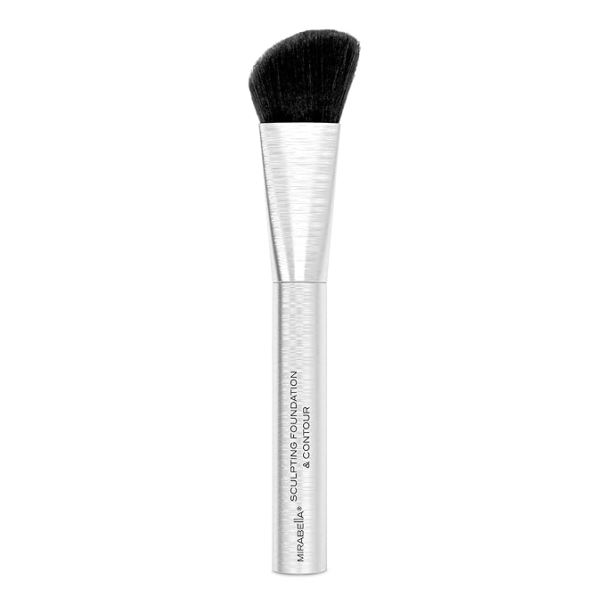 Mirabella Sculpting Contour & Foundation Brush, Premium Professional Makeup Brush Collection, Cruelty-Free Synthetic Bristle Brush, Hand-Sculpted Brushed Aluminum Handle Blending Brush for Makeup-VivaGrace Women