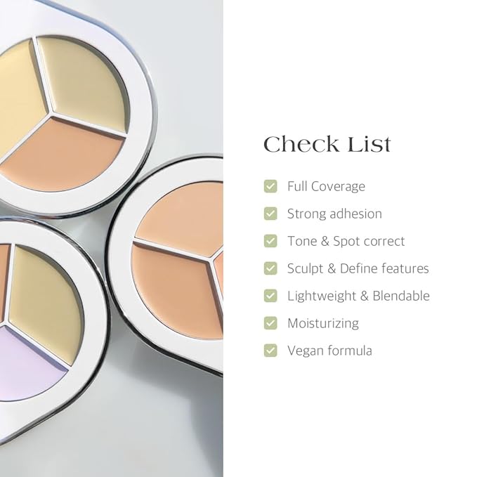 Dr.Althea Dear.A Perfect Cover Concealer Palette - Vegan Fomula, Conceal, Cover, Correct, Contour, Highlight, Multi concealer balette, Finger puff included (C03)-VivaGrace Women