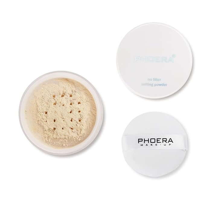 PHOERA Setting Powder Controls Oil,Setting Powder Makeup Light,Loose Powder Makeup Coverage,Loose Setting Powder Mini,0.17oz (Big02# Cool Beige)-VivaGrace Women