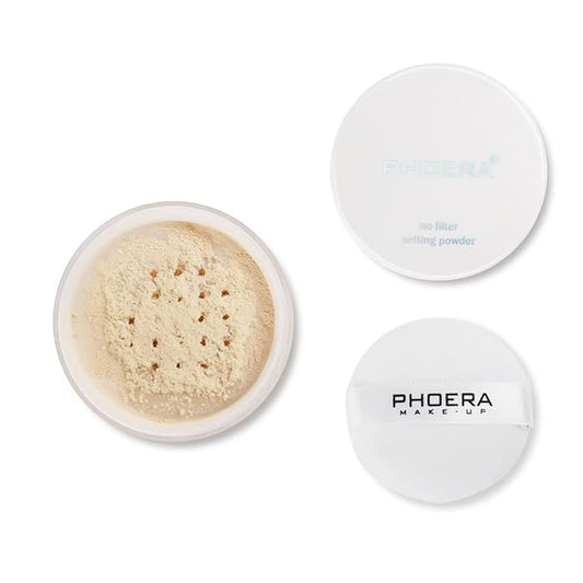 PHOERA Setting Powder Controls Oil,Setting Powder Makeup Light,Loose Powder Makeup Coverage,Loose Setting Powder Mini,0.17oz (Big02# Cool Beige)-VivaGrace Women