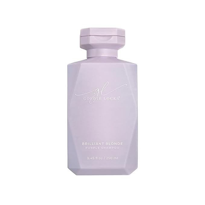 Goldie Locks Brilliant Blonde Purple Shampoo for Blonde, Lightened, Grey Hair & Extensions, Brightens, Tones, Eliminates Brass, Sulfate-Free, Nourishing, Moisturizing, Color Safe, 8.45 Fl Oz Bottle-VivaGrace Women