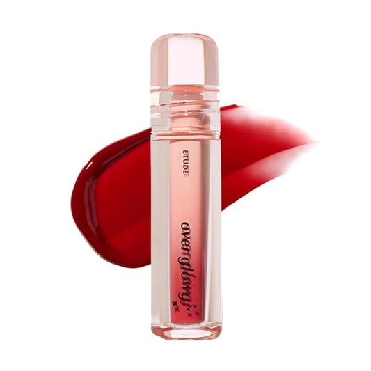ETUDE Over Growy Lip Stain Tint, Fake Red, 0.1 oz (3 g), Lipstick, Glossy Finish, Highly Moisturizing, Melotint, Plush, Glossy, Volume, Vegan Certified-VivaGrace Women