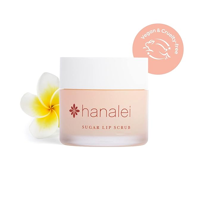 Hanalei Vegan and Cruelty-Free Sugar Lip Scrub Exfoliator | Hawaiian Cane Sugar, Kukui Oil, Shea Butter | Exfoliate, Smooth, Rejuvenate Lips | Made in USA | Lip Care (22 g)-VivaGrace Women