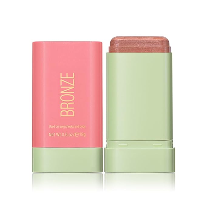 Multi-Purpose Makeup Blush Stick, 3-in-1 Beauty Tinted Solid Blush Stick For Cheeks, Lips And Eyes Waterproof Natural Cream Blush Stick With Long-Lasting Moisturizing Formula (#1Warm Glow)-VivaGrace Women