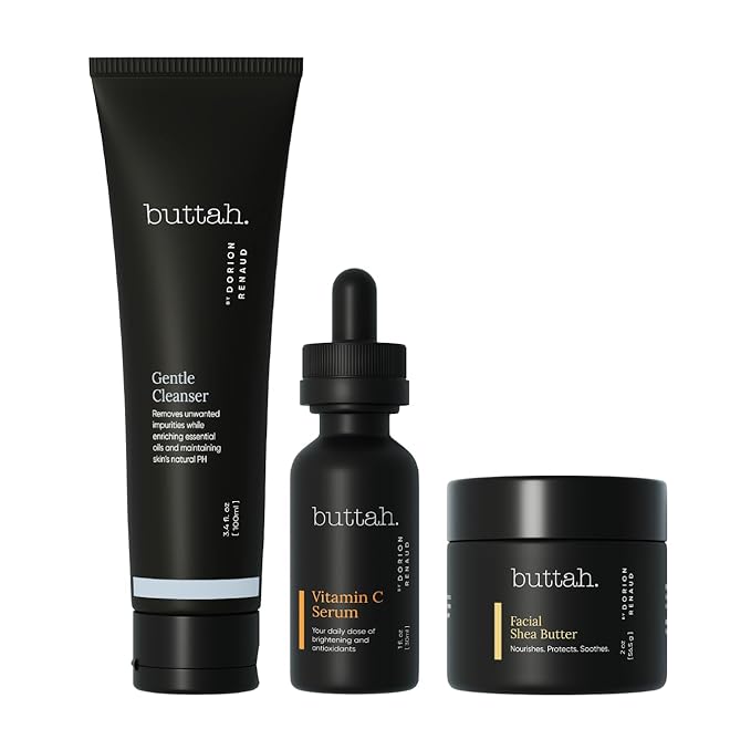 Buttah Skin by Dorion Renaud Complete Melanin-Rich Skin Care Kit | Shea Butter, Vitamin C Serum, Facial Cleanser | Organic & Natural | Black-Owned-VivaGrace Women