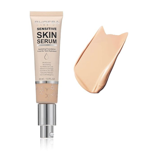 PHOERA Hydrating Essence Foundation,Waterproof and Light Long Lasting Makeup Hypoallergenic Flawless Soft Full Coverage Facial Tinted Foundation Serum. (N02 Nude)-VivaGrace Women
