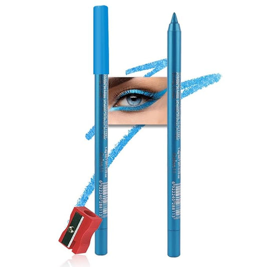 evpct Sea Blue Gel Eyeliner Pencil for Women Waterline Waterproof Smudge Proof Eye Makeup Liners, Blue Mascara Eye Liner Gel Liner Eyeliner with Sharpener delineador de ojos contra el agua 11