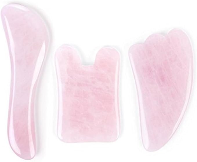 Feng Shui Pink Rose Quartz Gua Sha Board-Therapeutic Relief and Skin Renewal -Premium All Natural Handmade Healing Stone W3462-VivaGrace Women
