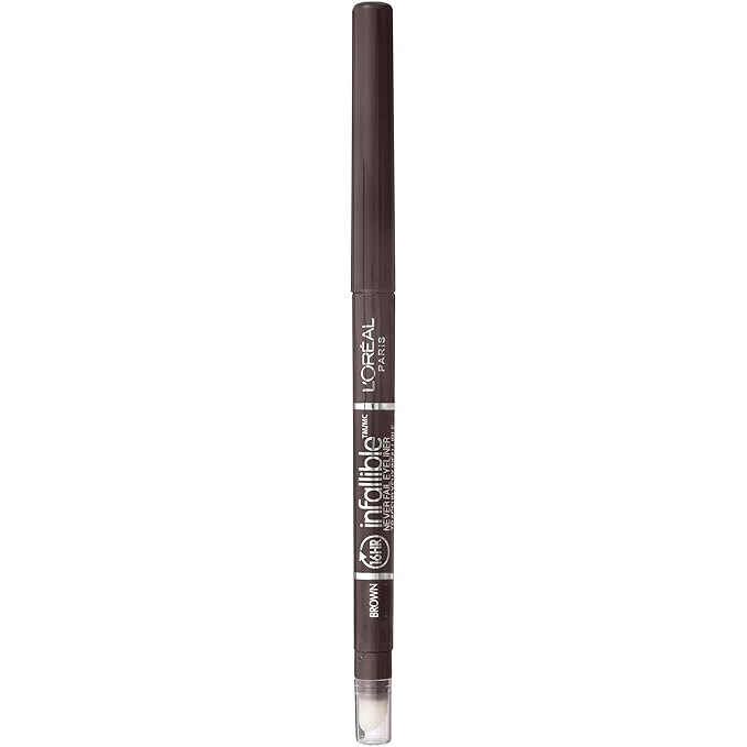 L'Oreal Paris Makeup Infallible Never Fail Original Mechanical Pencil Eyeliner with Built in Sharpener, Brown, 0.008 oz.