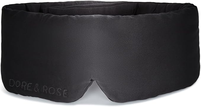 Dore & Rose Deep Sleep Mask Light Blocking, 23 Momme Mulberry Silk Eye Mask, Ultra Soft, Adjustable - Travel Sleeping Mask for Men & Women - Black-VivaGrace Women