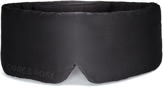 Dore & Rose Deep Sleep Mask Light Blocking, 23 Momme Mulberry Silk Eye Mask, Ultra Soft, Adjustable - Travel Sleeping Mask for Men & Women - Black-VivaGrace Women