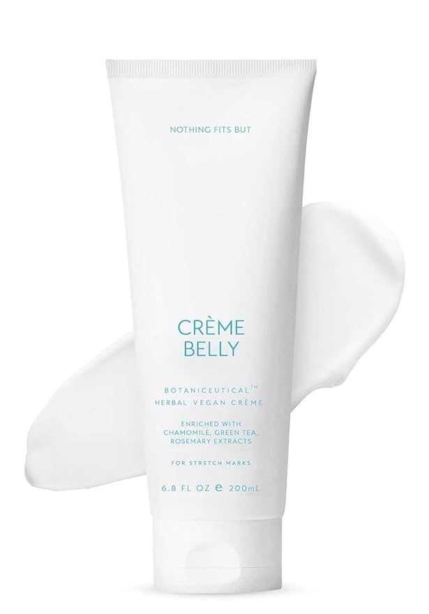 NOTHING FITS BUT Crème Belly Botaniceutical Maternity Herbal Vegan Cream for Stretch Marks Cream for Pregnancy with Rosemary, Green Tea and Chamomile Extracts (6.8 fl oz / 200ml)-VivaGrace Women