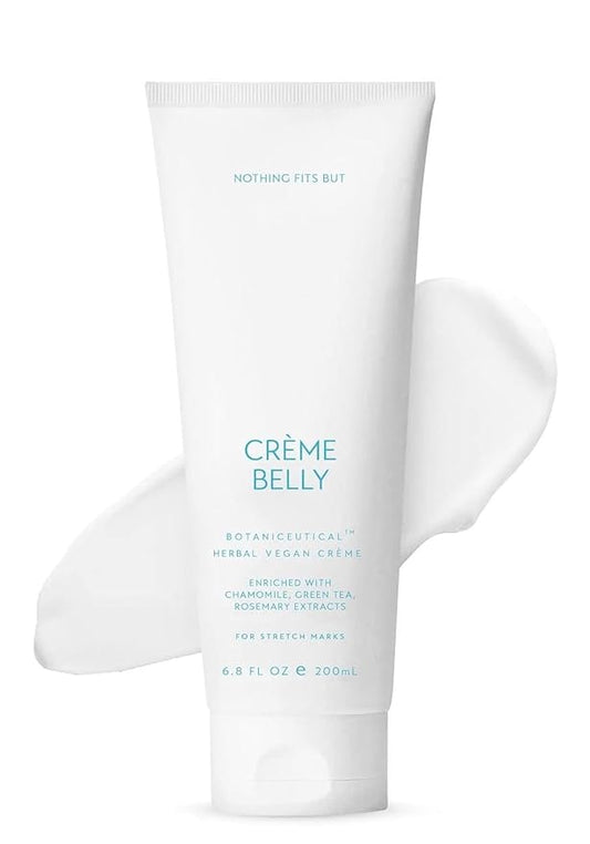 NOTHING FITS BUT Crème Belly Botaniceutical Maternity Herbal Vegan Cream for Stretch Marks Cream for Pregnancy with Rosemary, Green Tea and Chamomile Extracts (6.8 fl oz / 200ml)-VivaGrace Women