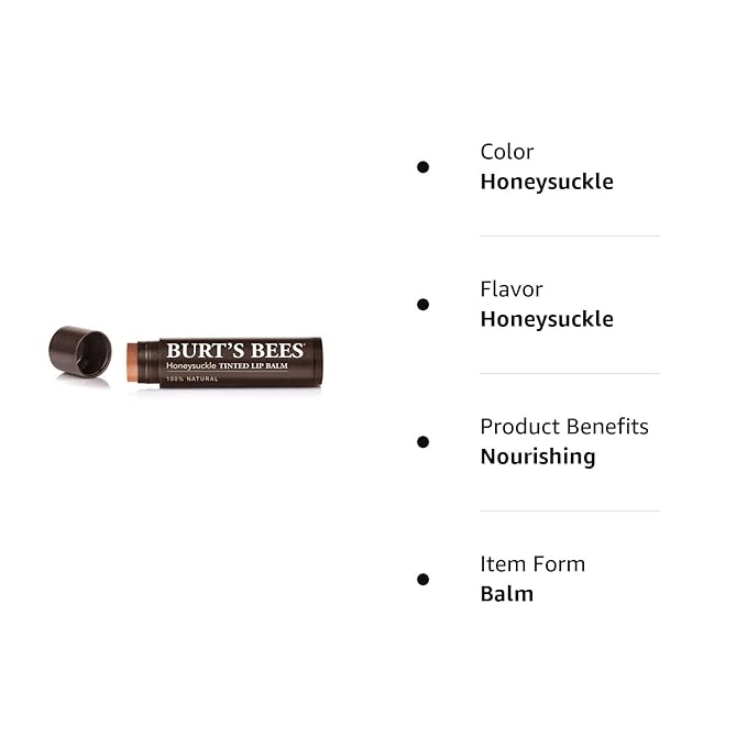 Burts Bees Tinted Lip Balm, Honeysuckle, 0.15 Ounce (3 Pack)-VivaGrace Women