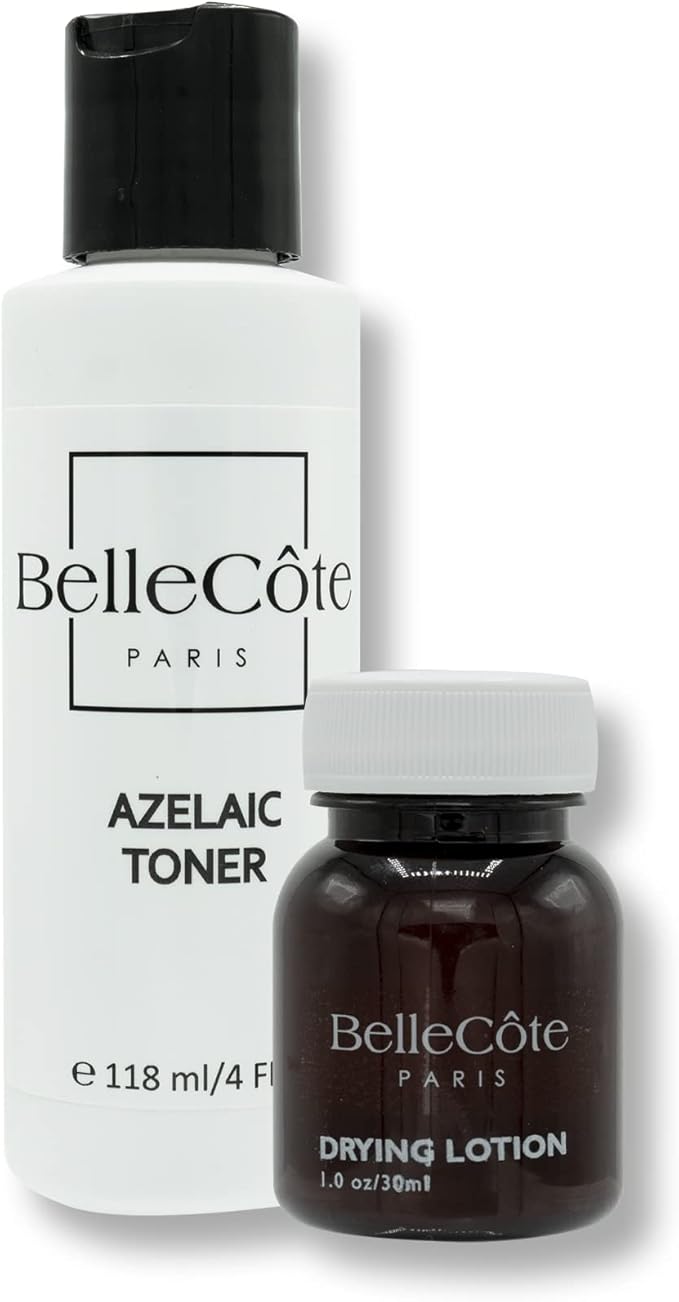 Azelaic Toner & Drying Lotion Duo - Face Treatment Set for Rosacea & Cystic Acne, Soothing Redness Relief, Shrinks Whiteheads & Pores | Normal to Oily Skin-VivaGrace Women