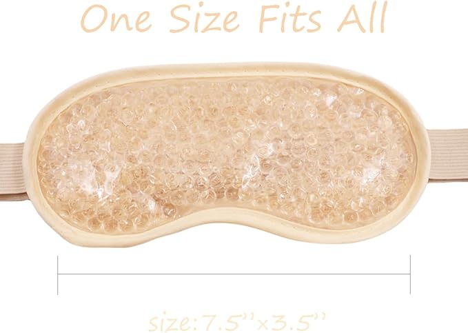 Gel Eye Mask, Cooling Eye Pads Reusable Small Ice Pack Under Eye Patches, Eye Hot Cold Treatment Pack for Redness, Pain Relief and Eye Relax (Champagne - 2count)-VivaGrace Women