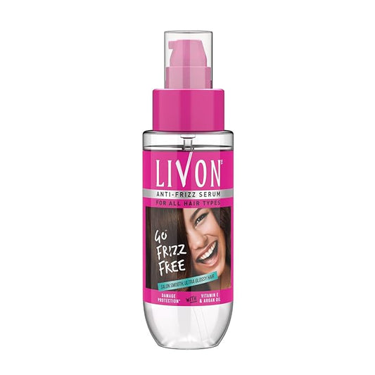 Livon Hair Serum for Men & Women | Frizz-free, stronger and shinier hair | Sulphate & Paraben free| For All Hair Types | Lightweight & Non Greasy | Enriched with Argan Oil & Vitamin E | 3.3 Fl.Oz-VivaGrace Women