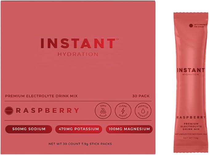 Instant Hydration Electrolytes Powder Packets - Raspberry Electrolyte Drink Mix - Zero Sugar - Keto, Vegan, Gluten-Free, Non-GMO - Boost Recovery, Brain Health, Muscle & Tissue Support- 30 Sticks-VivaGrace Women