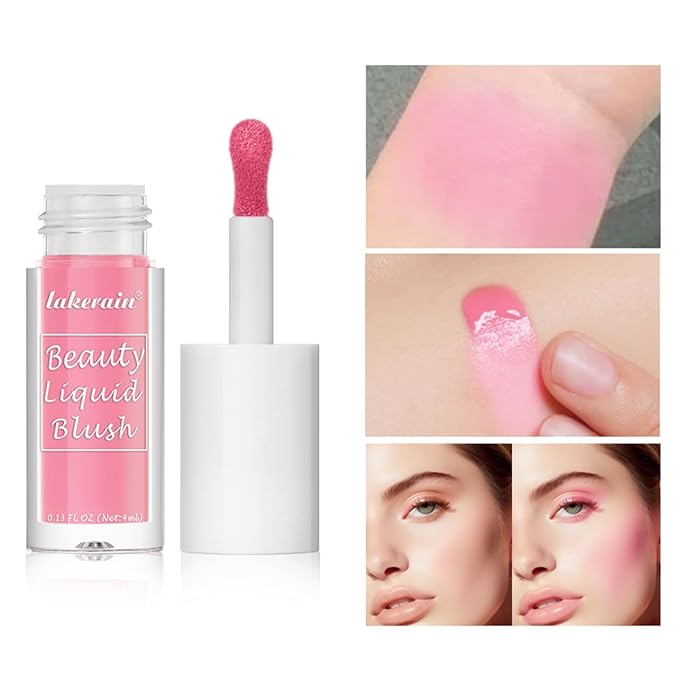 Liquid Blush for Cheeks Makeup Face Blush, Weightless Cream Formula, Smudge Proof Long-Wearing Pigmented Blush, Natural Look Makeup Face Blushes, Shimmer Finish, Dainty - 02# Bronze blast-VivaGrace Women
