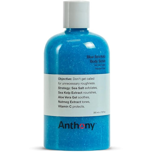 Anthony Exfoliating Body Scrub, Sea Salt, Vitamin C & Aloe Vera, Deep Cleans, Smooths Rough Patches, Soothes & Protects Skin, Hydrating Blue Sea Kelp Body Wash, 12 Fl Oz, Refreshes & Revitalizes-VivaGrace Women